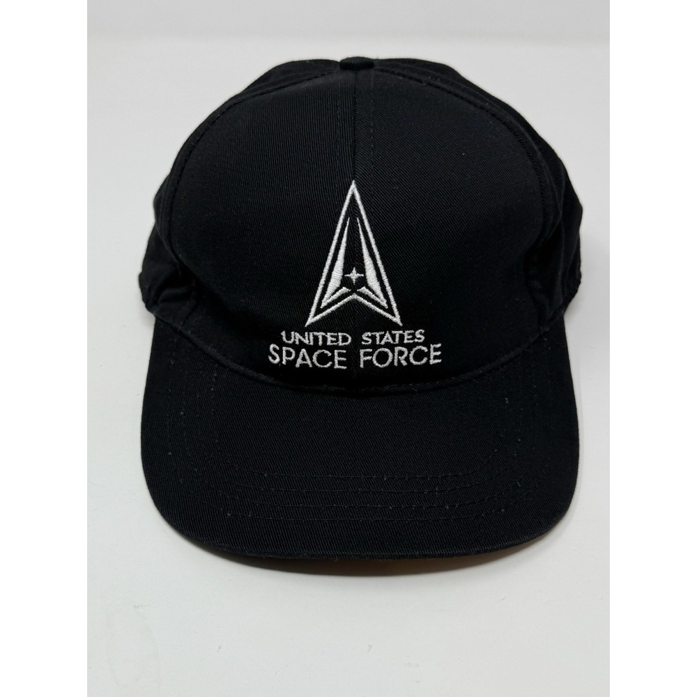 United States Space Force Hat Black Baseball Cap Elastic OSFM Made In USA